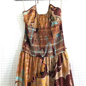 CATHERINE MALANDRINO halter top midi summer dress